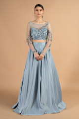 Blue Crystal Katdana Crop-Top Skirt3980 video